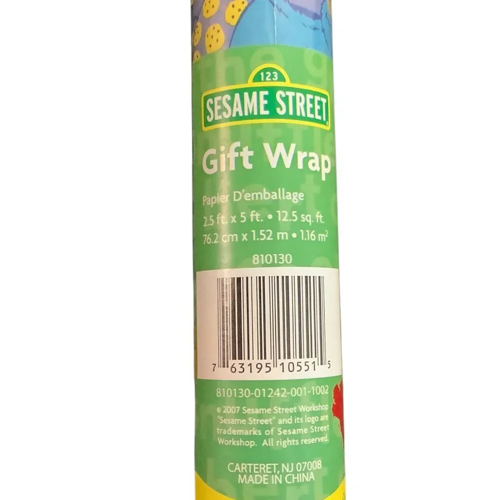 Sesame Street Gift Wrap 2.5 Ft x 5 Ft Roll Swim Theme Characters Paper 12.5 Sq F